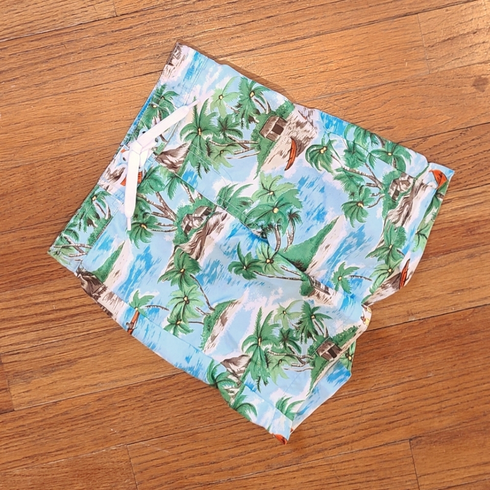 Tropical Janie & Jack swim trunks Shorts swimsuit 6-12 months Hawaiian print